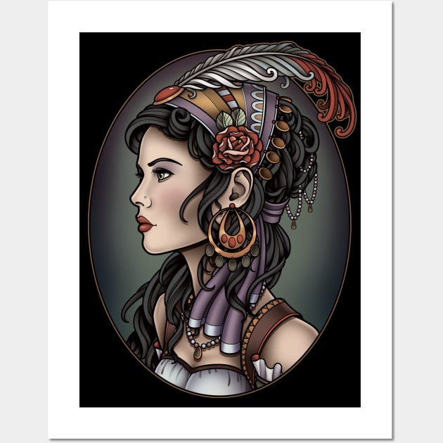 Gypsy Profile Wall Art by samphillipsillustration